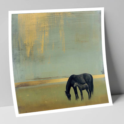 Gilded Serenity mare & foal art print