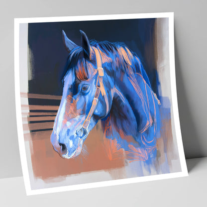 Serene Blue Profile horse portrait art print