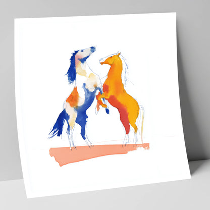 Clash of Colours wild horses art print