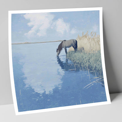 The Quiet Shallows horse landscape art print