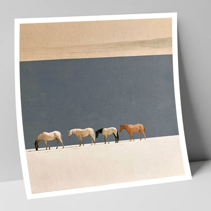 Stillness on the Horizon horse landscape art print