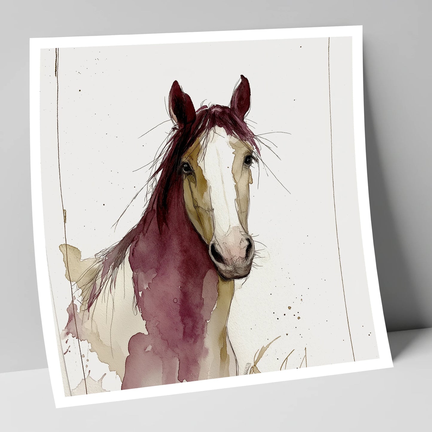 Plum Wash Equine Portrait horse portrait art print