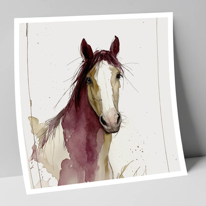 Plum Wash Equine Portrait horse portrait art print