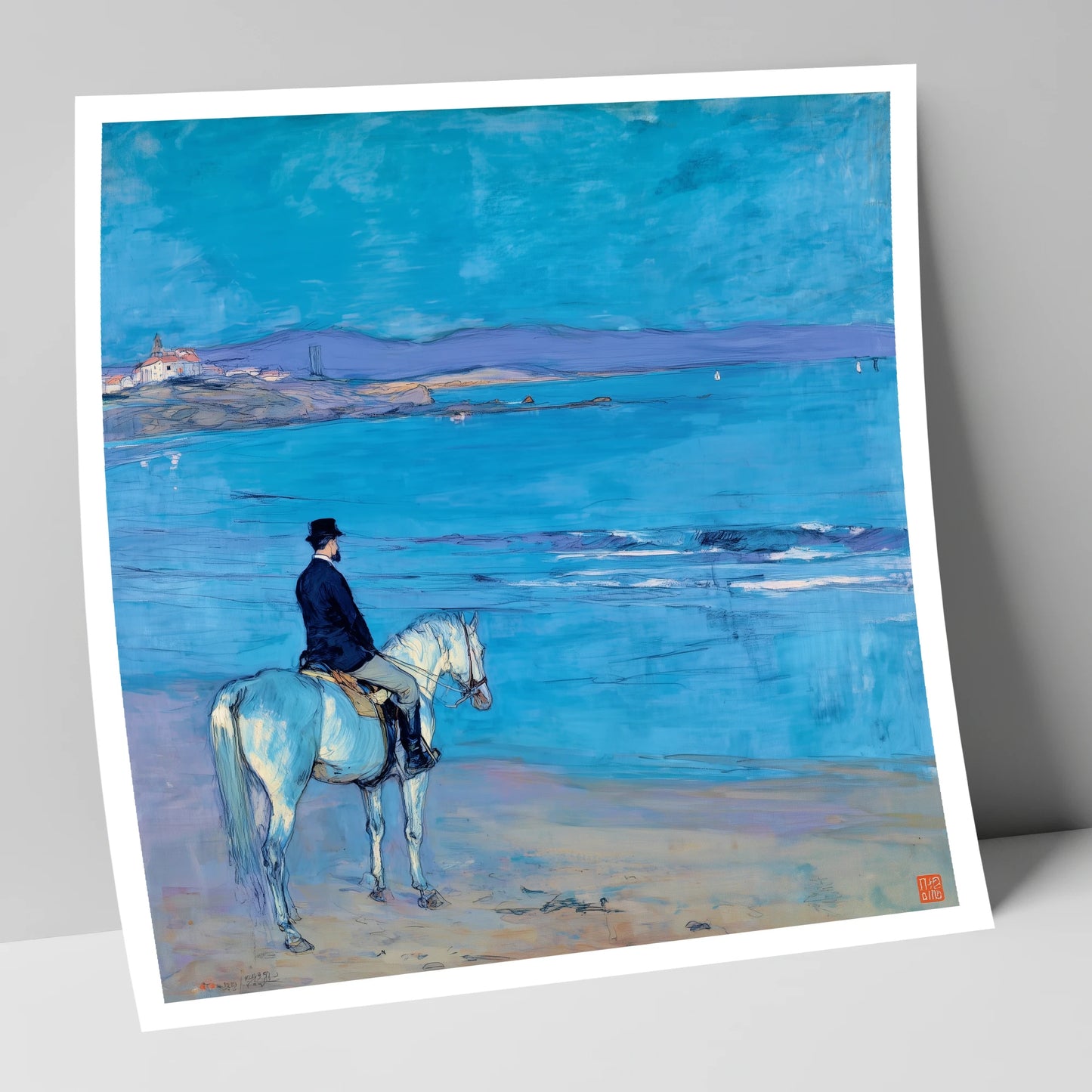 Gentleman's Coastal Ride horse landscape art print