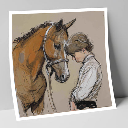 Silent Devotion horse & rider art print
