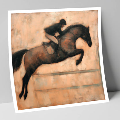Suspended in Flight show jumping horse art print
