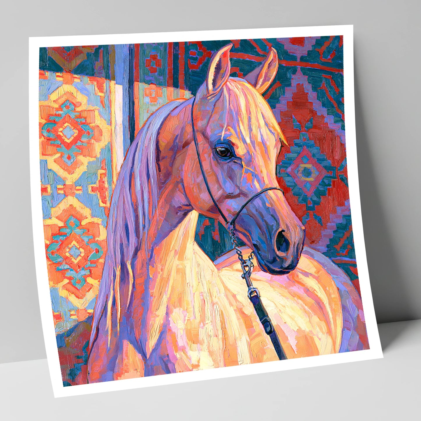 Colourful Arabian Horse Portrait horse breed art print