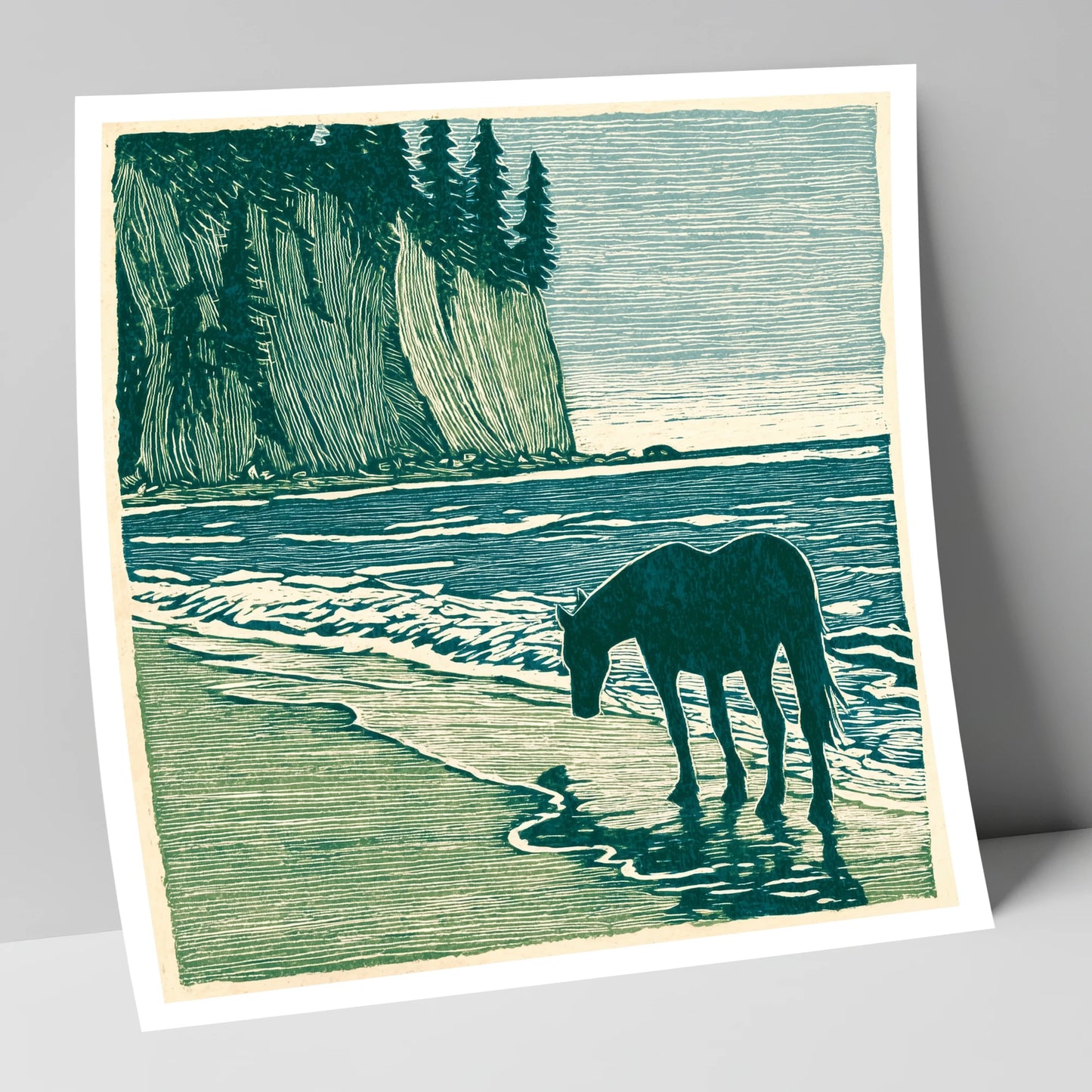 Coastal Waters Retreat horse landscape art print