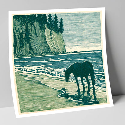 Coastal Waters Retreat horse landscape art print