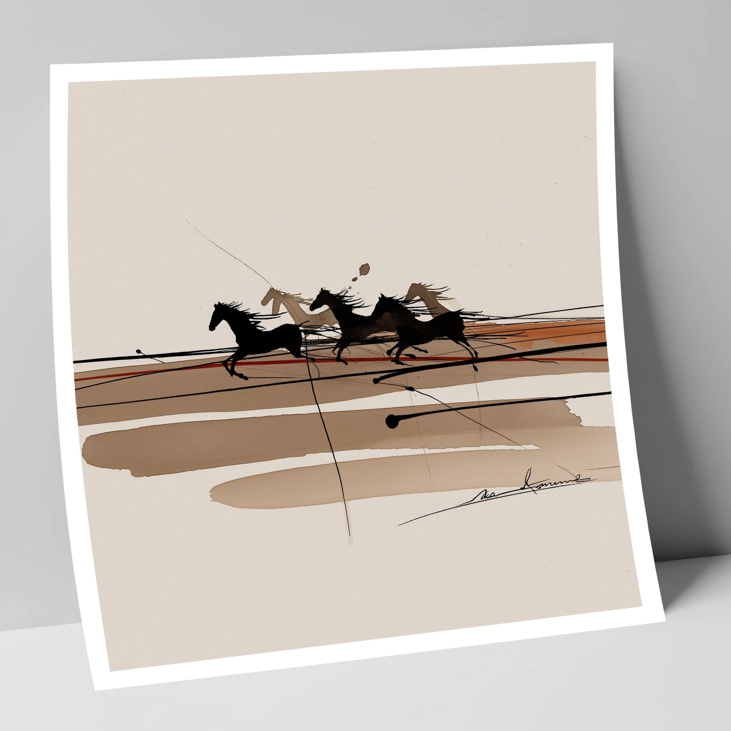 Thundering Shadows wild horses art print