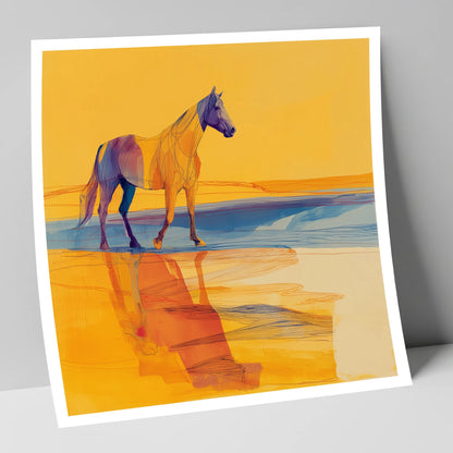 Amber Waters Stride horse landscape art print