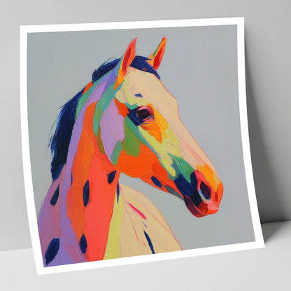 Technicolour Spirit horse breed art print