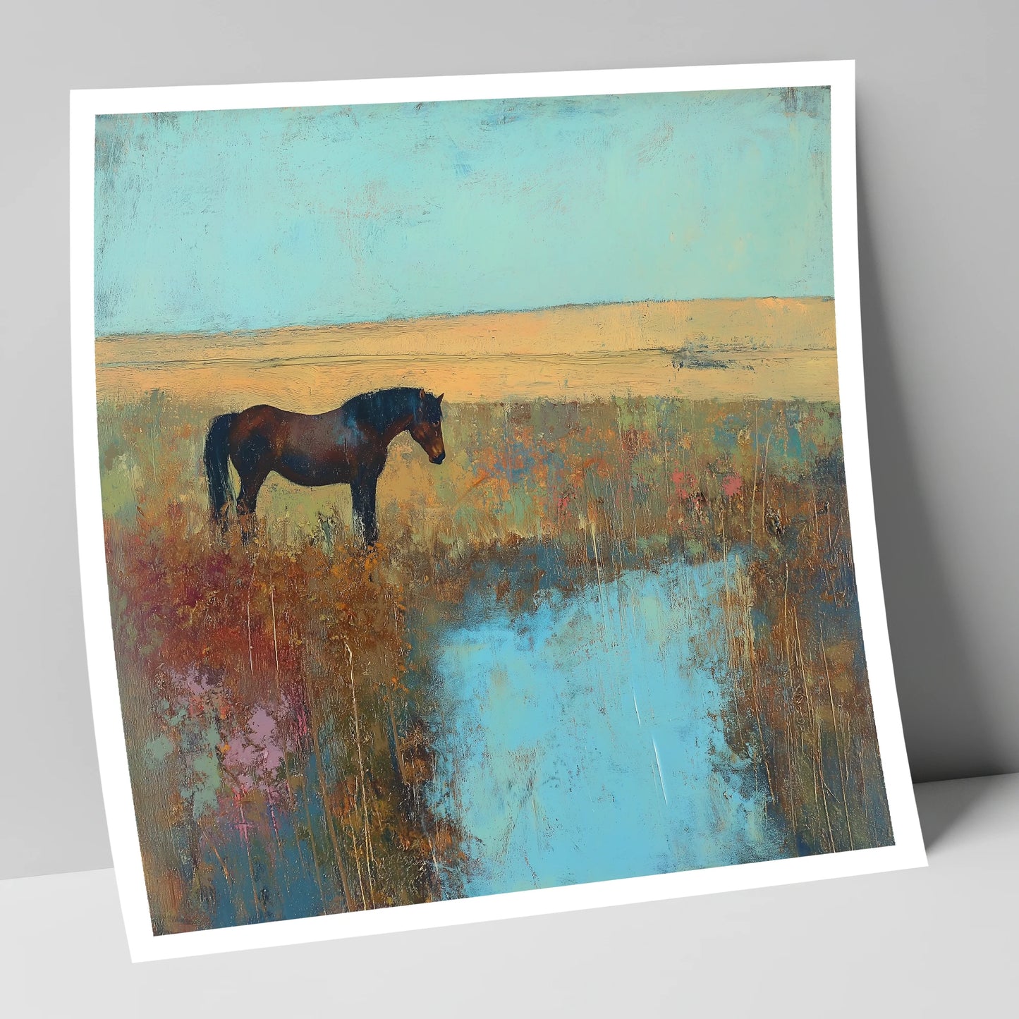 Silent Waters horse landscape art print