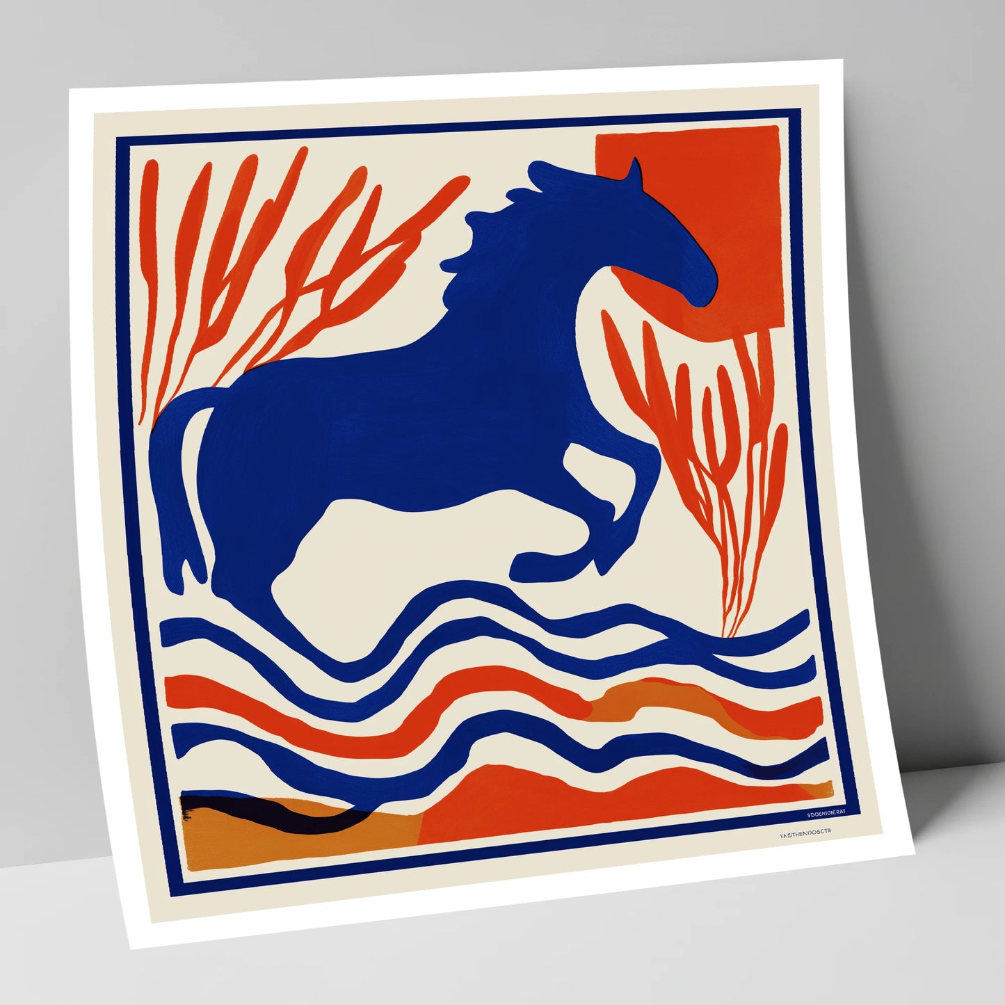 The Cobalt Leap wild horses art print