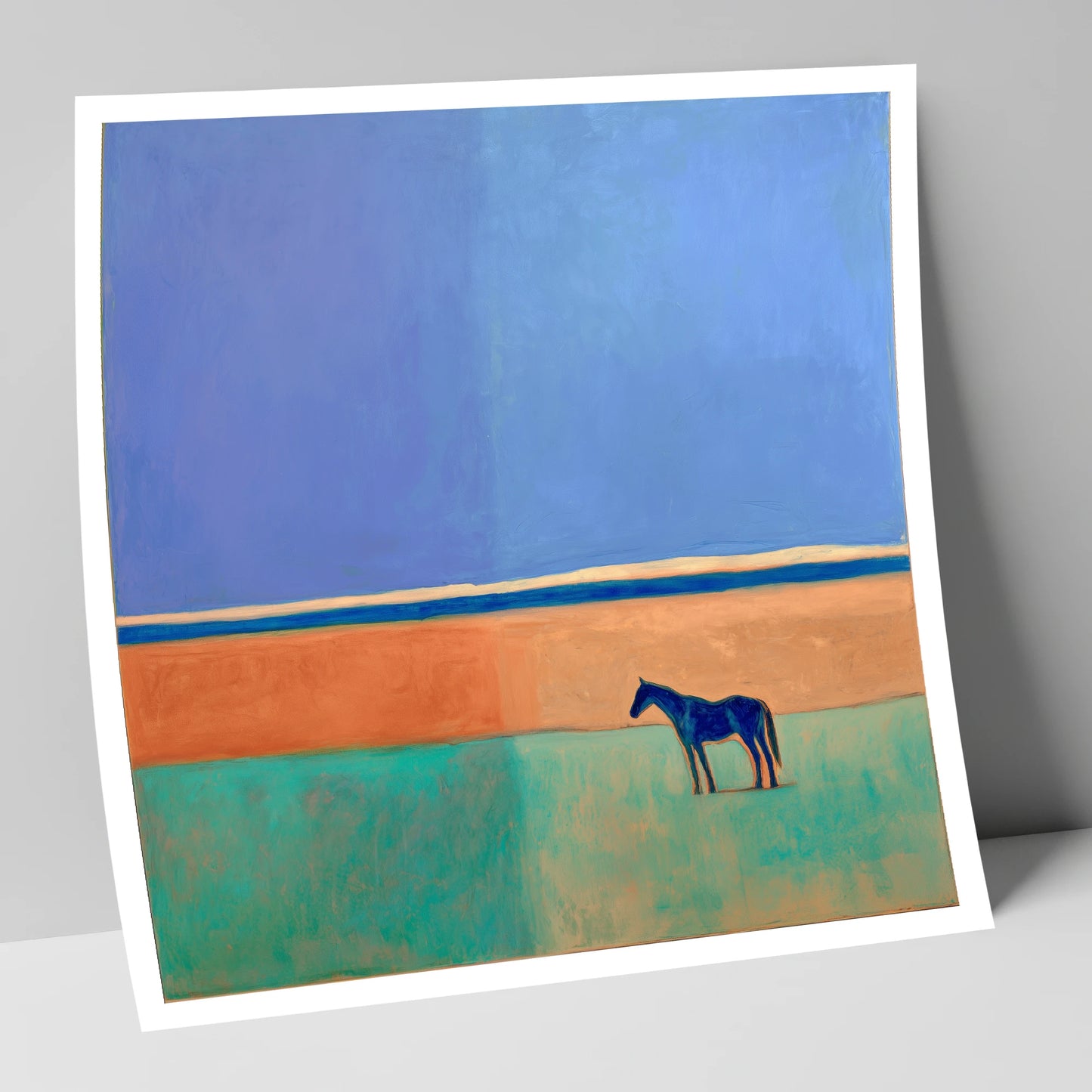 Cobalt Horizon horse landscape art print