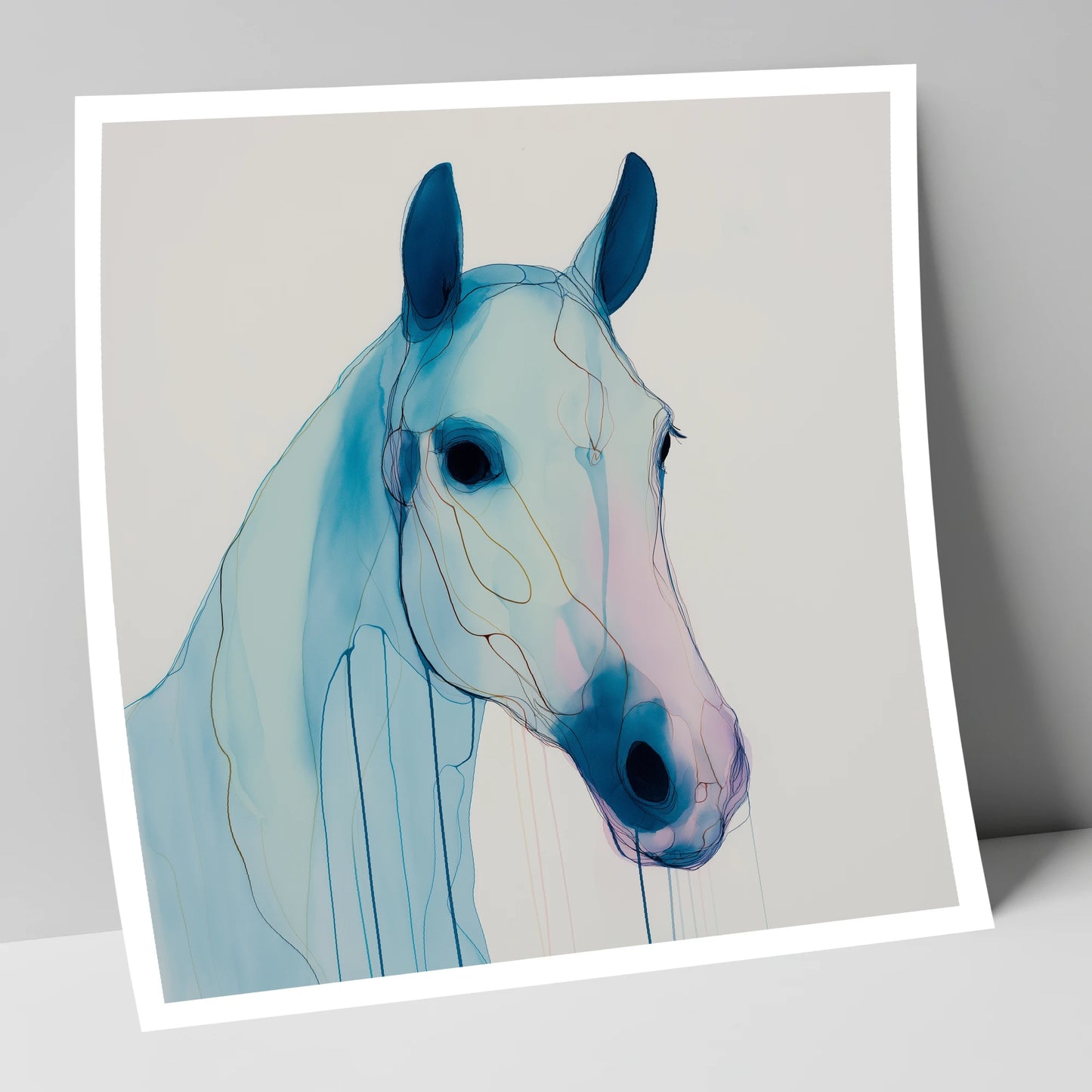 Ethereal Azure Equine horse portrait art print