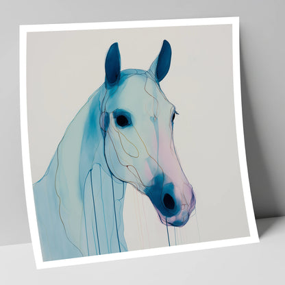 Ethereal Azure Equine horse portrait art print