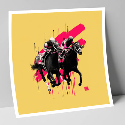 High Stakes Sprint racing horse art print