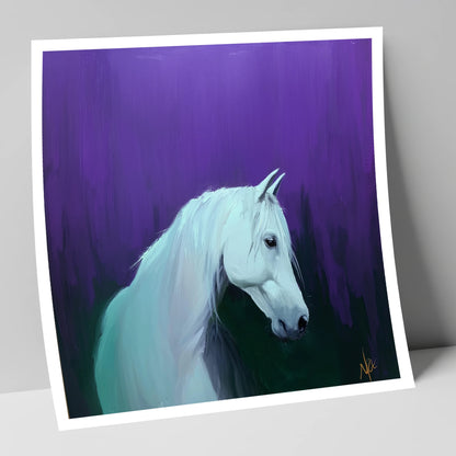 Ethereal Grey in Violet horse breed art print