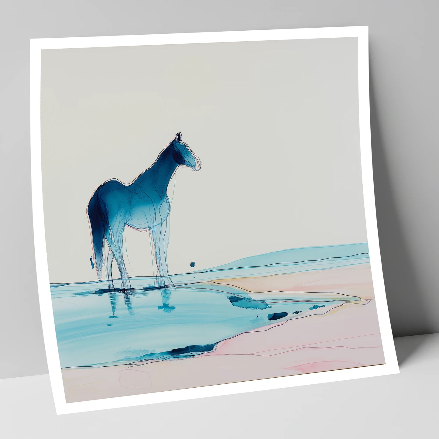 Ethereal Azure Equine horse landscape art print