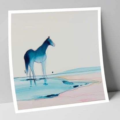Ethereal Azure Equine horse landscape art print