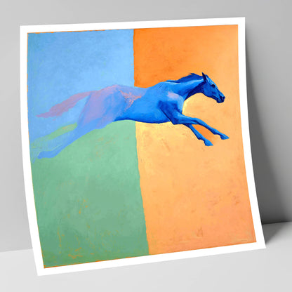Cobalt Stretch racing horse art print