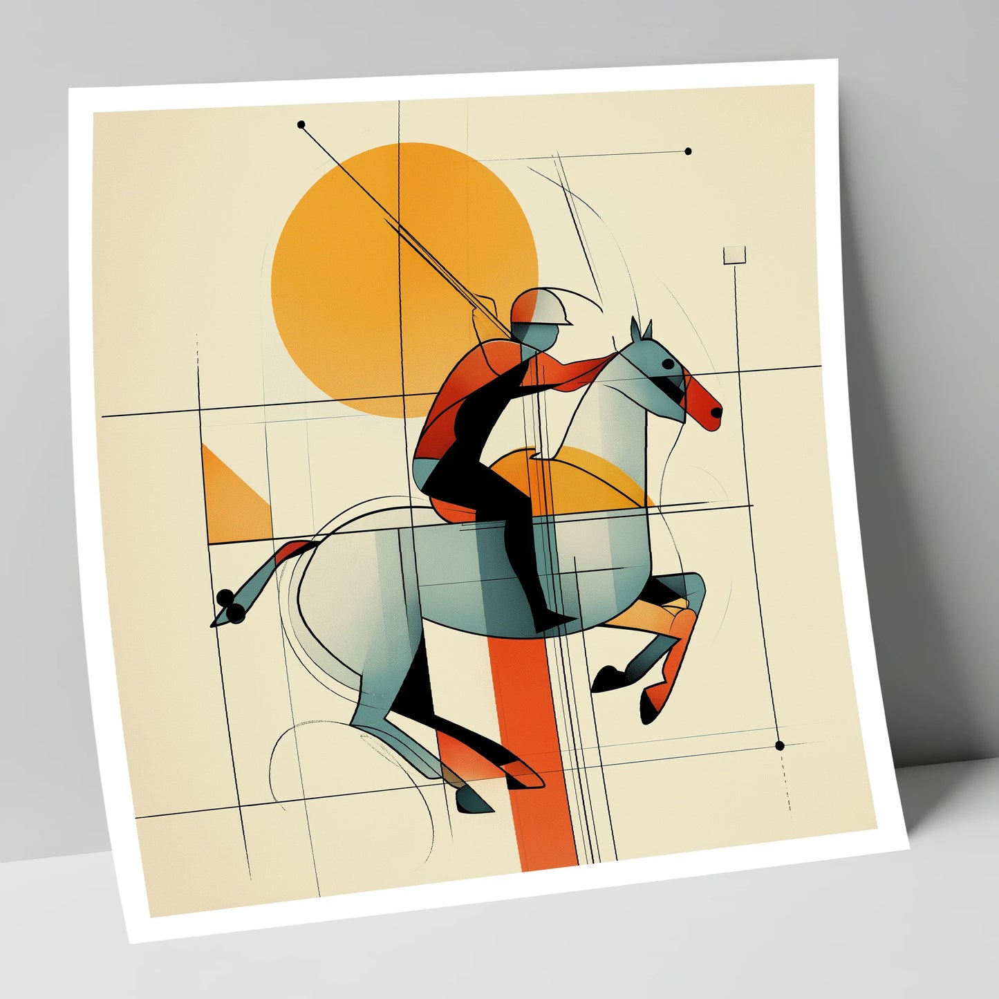 Structured Chukka polo horse art print