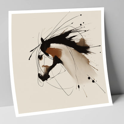 Ink Wash Equine Profile horse portrait art print