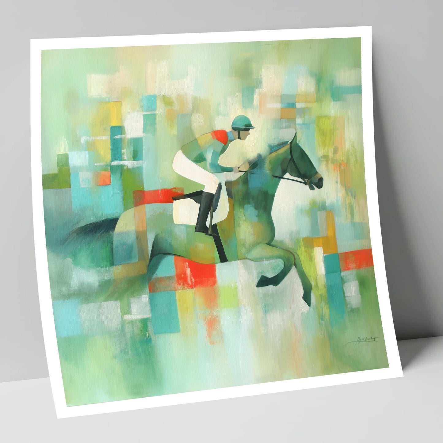 Geometric Racing Form racing horse art print