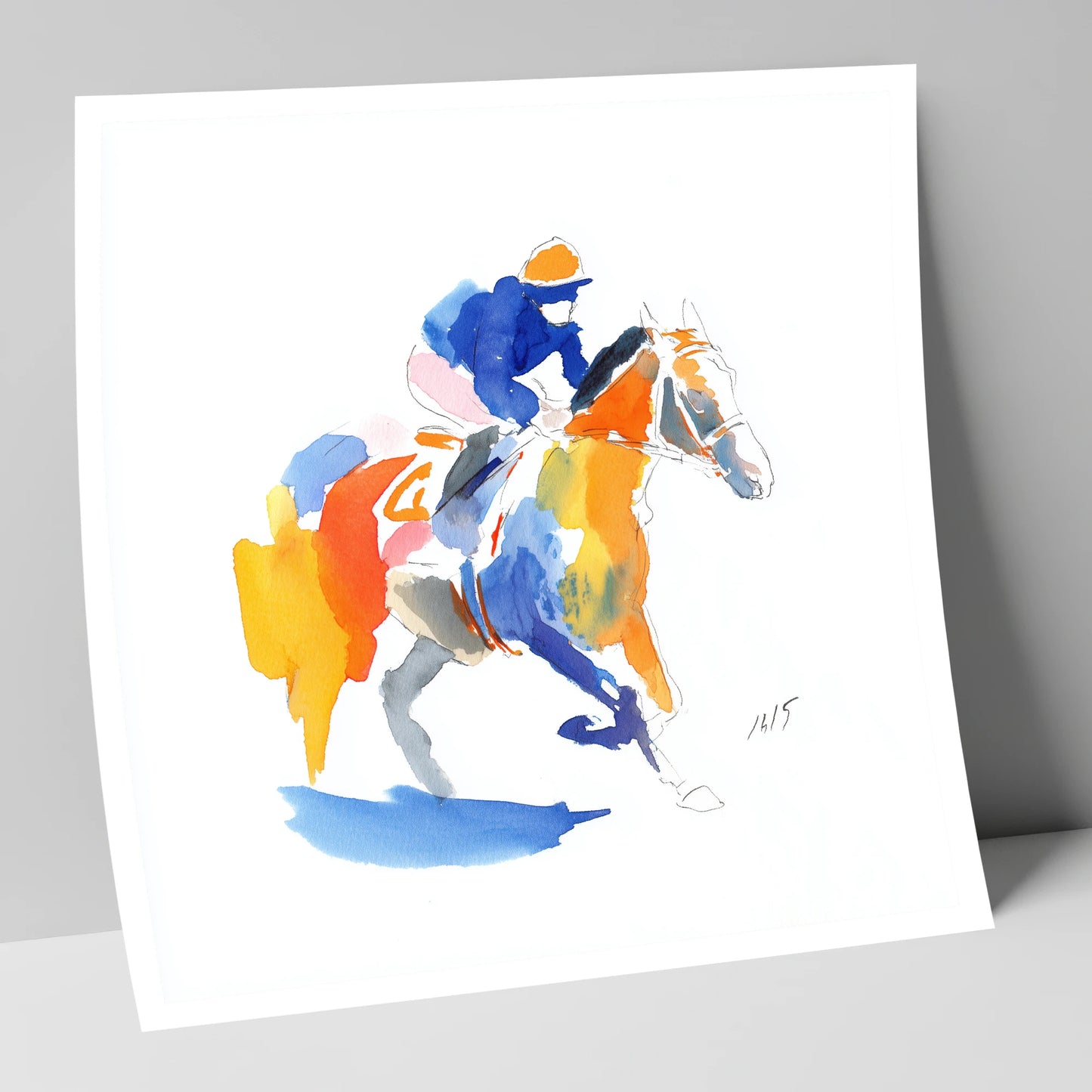 The Colourful Chase racing horse art print