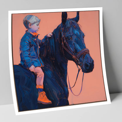 Indigo Beginnings horse & rider art print