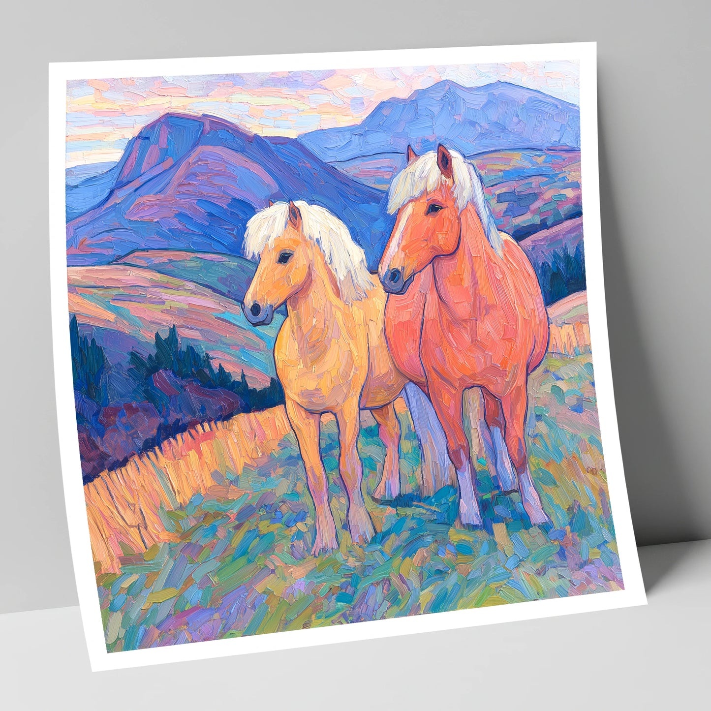 Highland Fjord Companions horse landscape art print