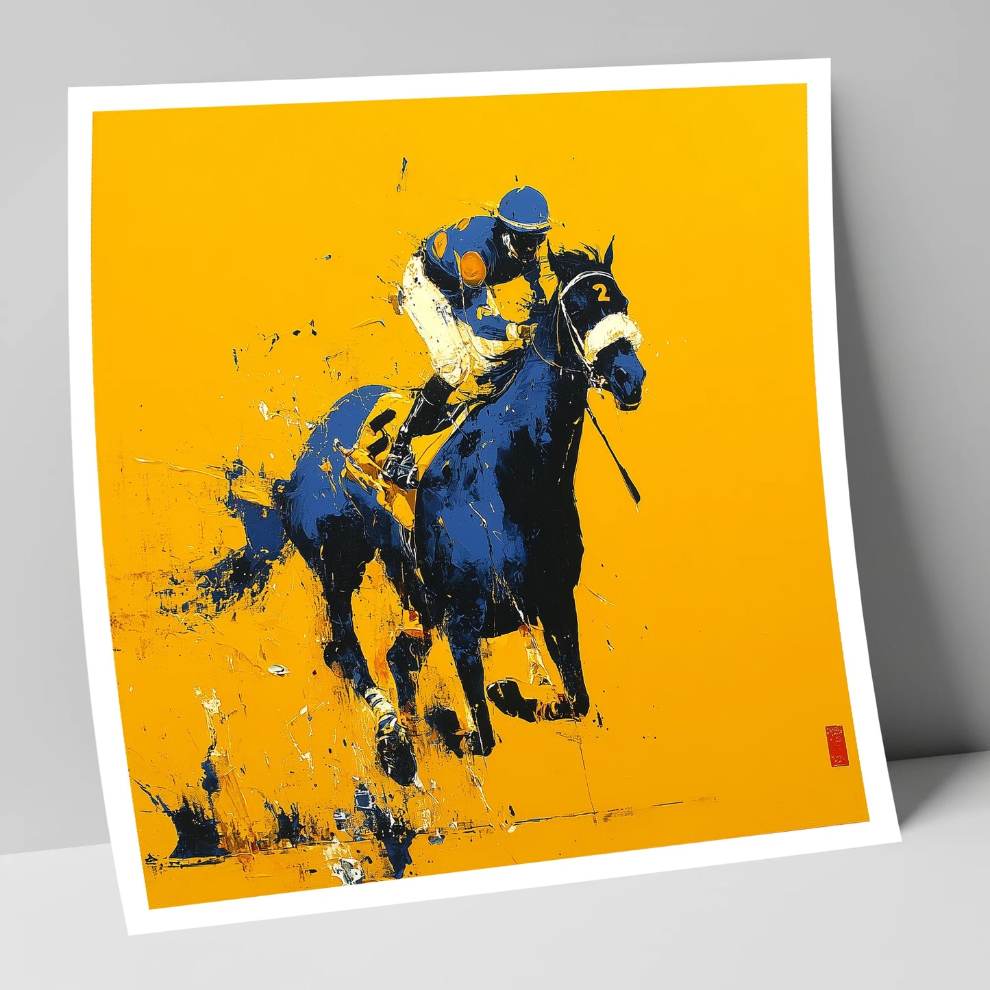 Cobalt Gallop racing horse art print