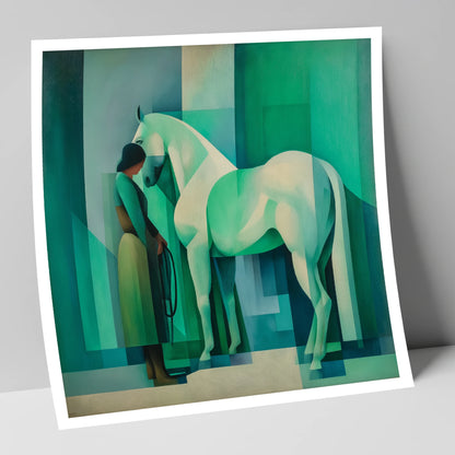 Emerald Equine Harmony horse & rider art print