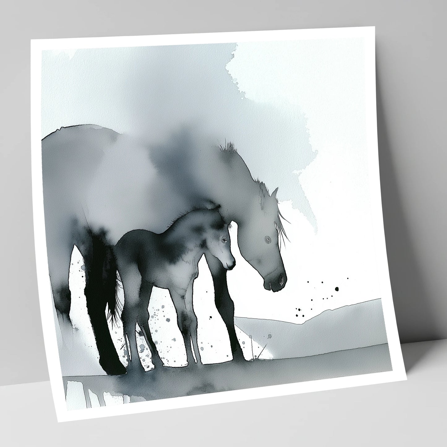 Gentle Shadows mare & foal art print