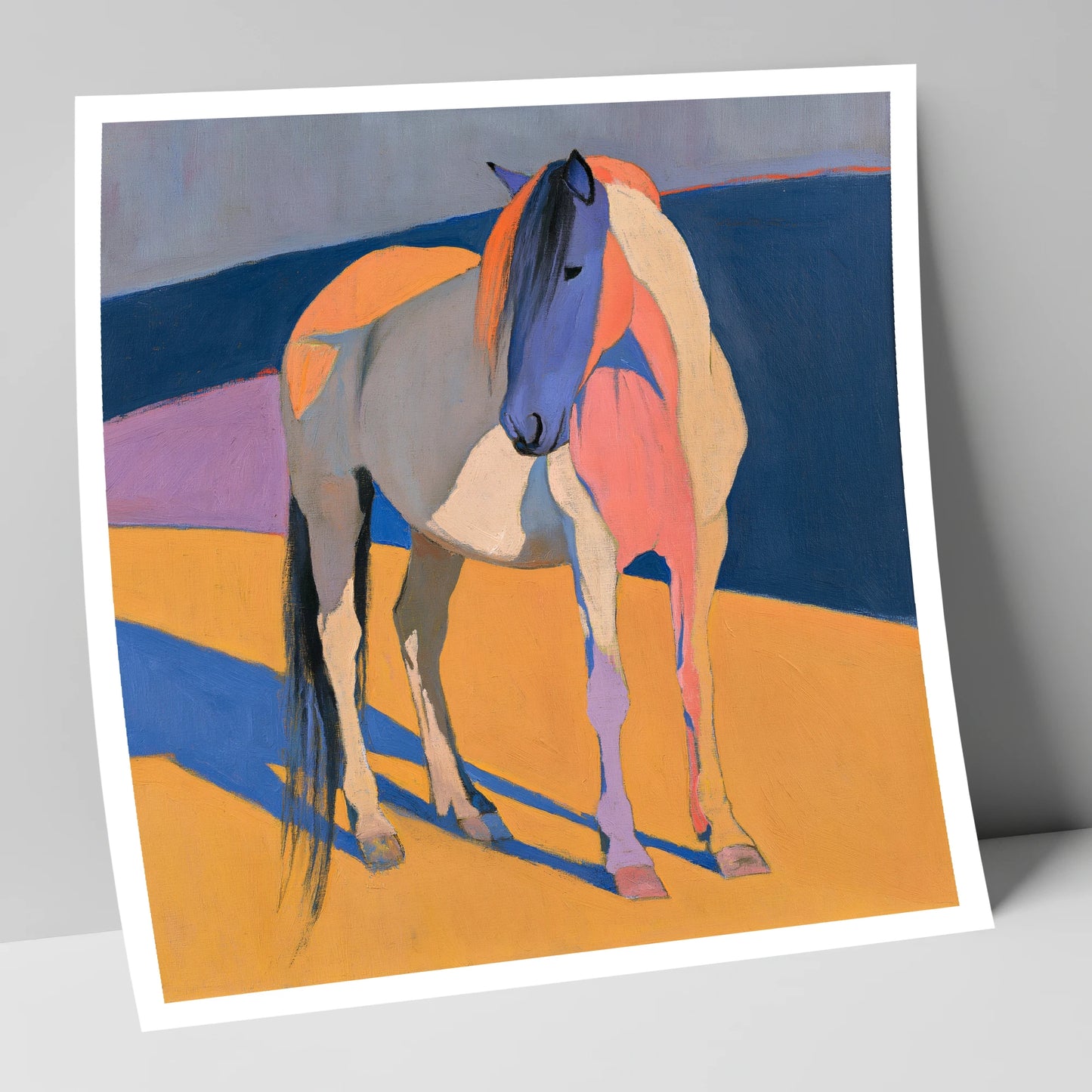 Vibrant Colour Block Standing Horse horse breed art print
