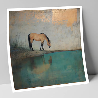 Gilded Reflection horse landscape art print
