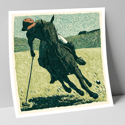 Dynamic Polo Strike polo horse art print