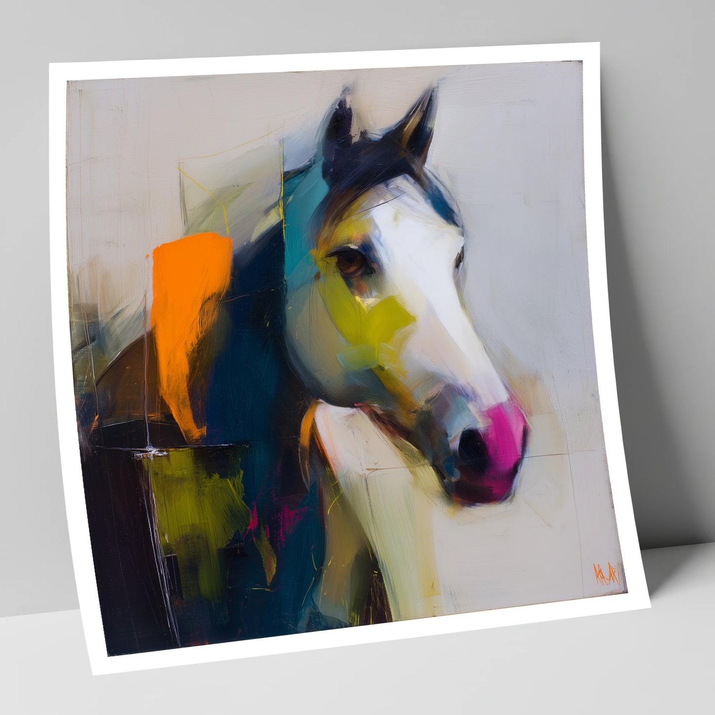 Vivid Equine Profile horse portrait art print