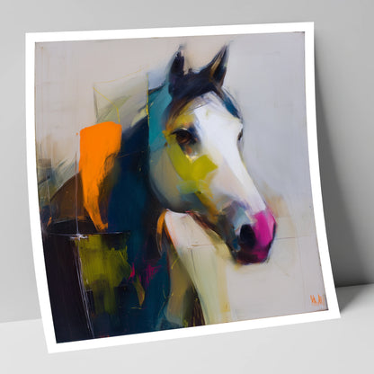 Vivid Equine Profile horse portrait art print