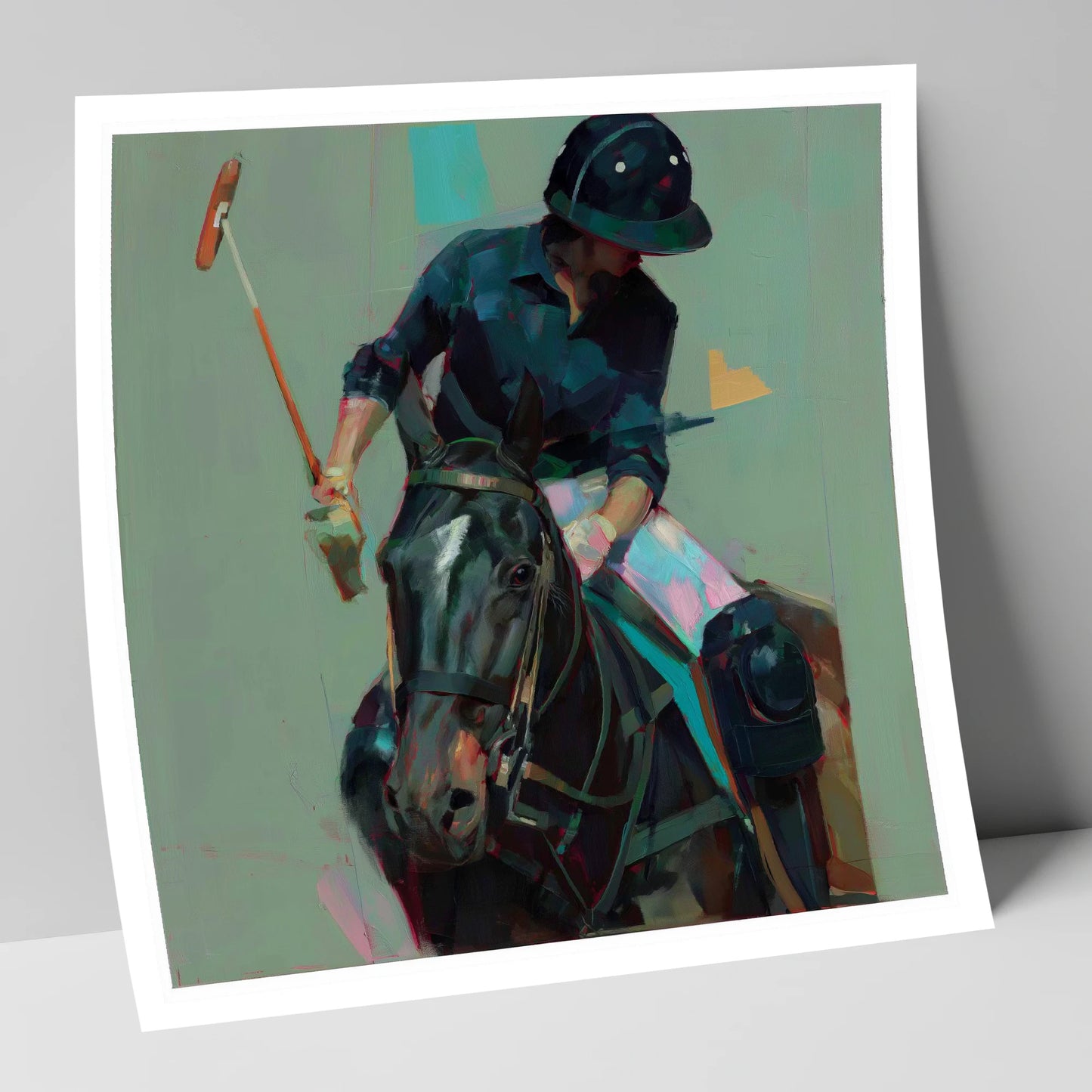 The Decisive Strike polo horse art print