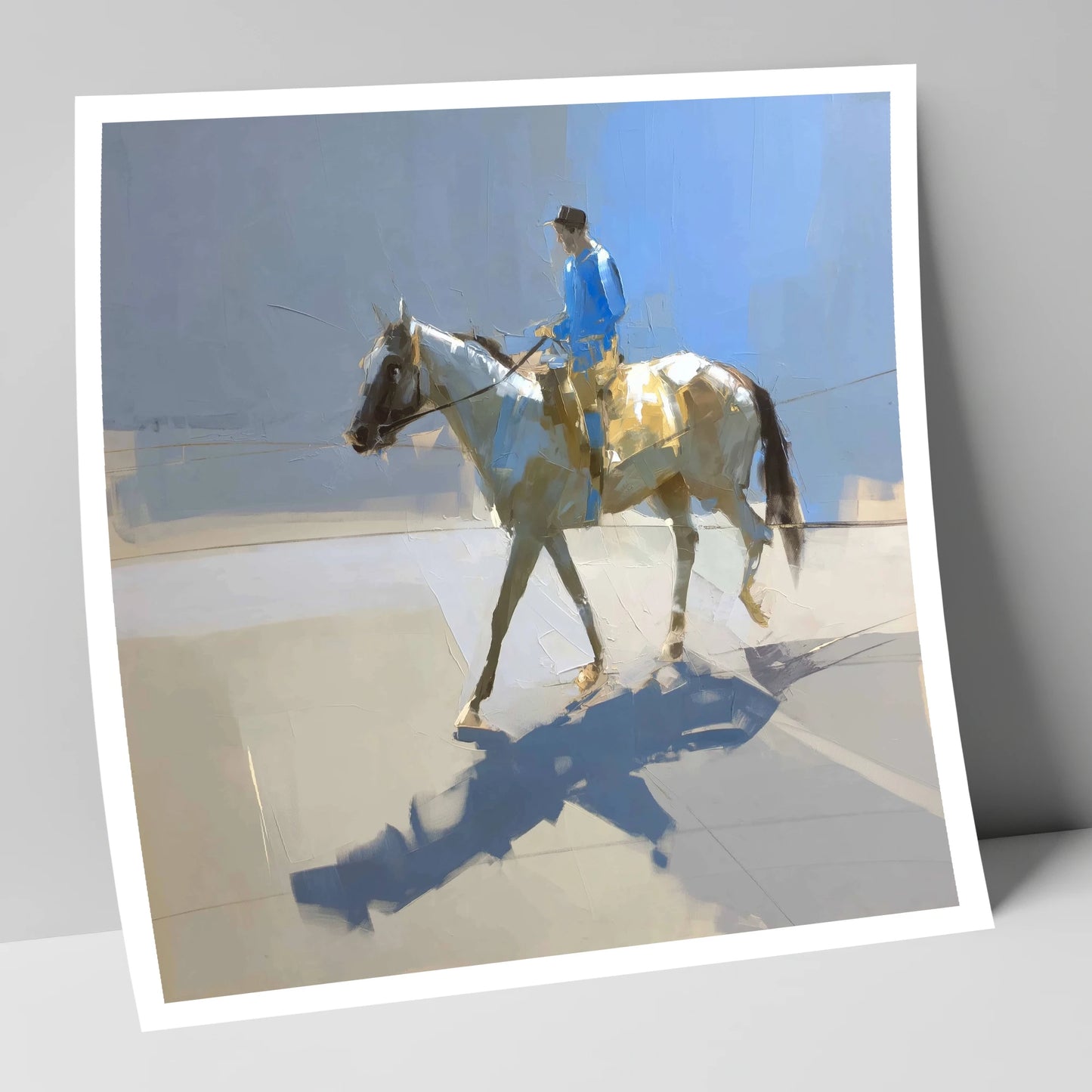 Morning in Blue Silks racing horse art print