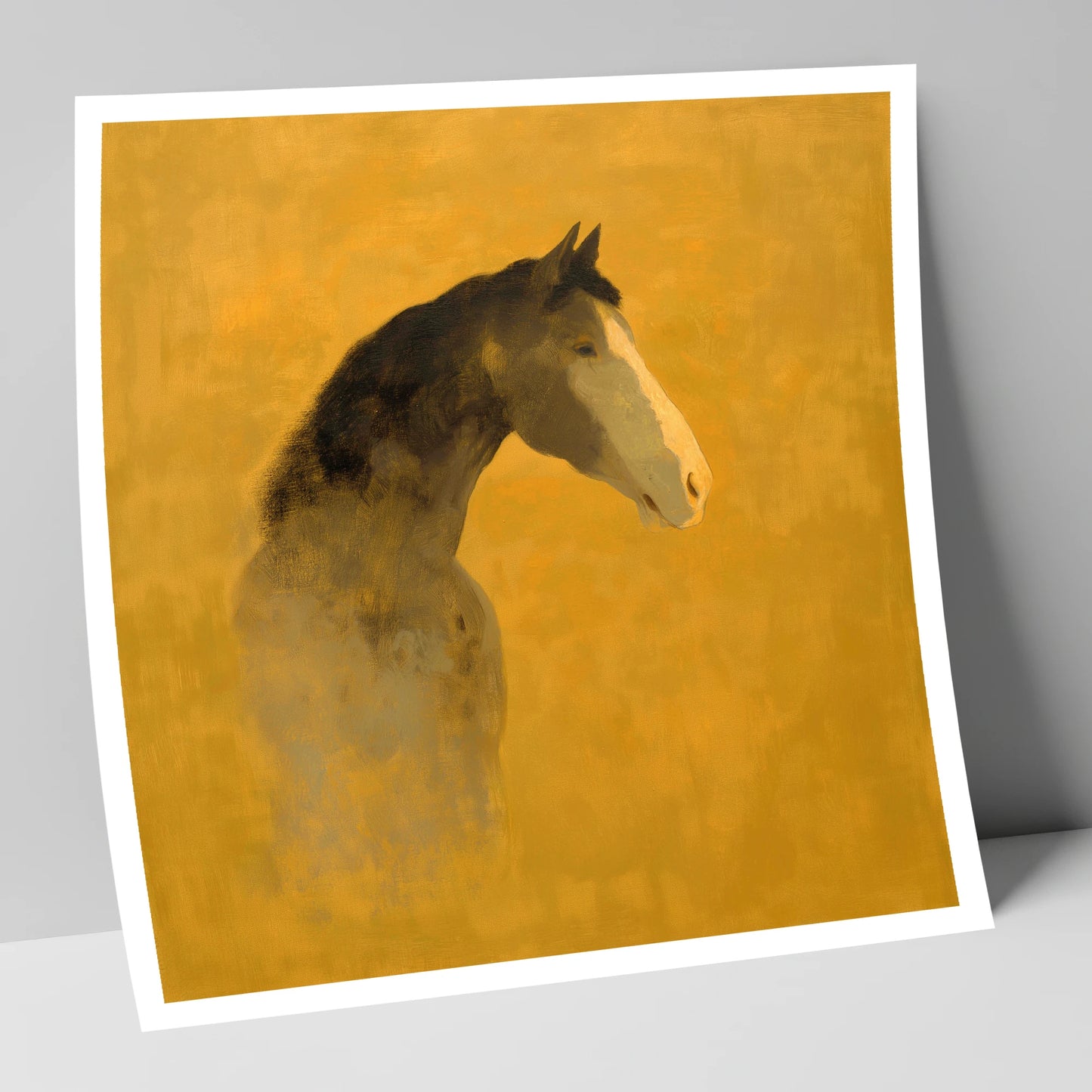 Gilded Equine Profile horse portrait art print
