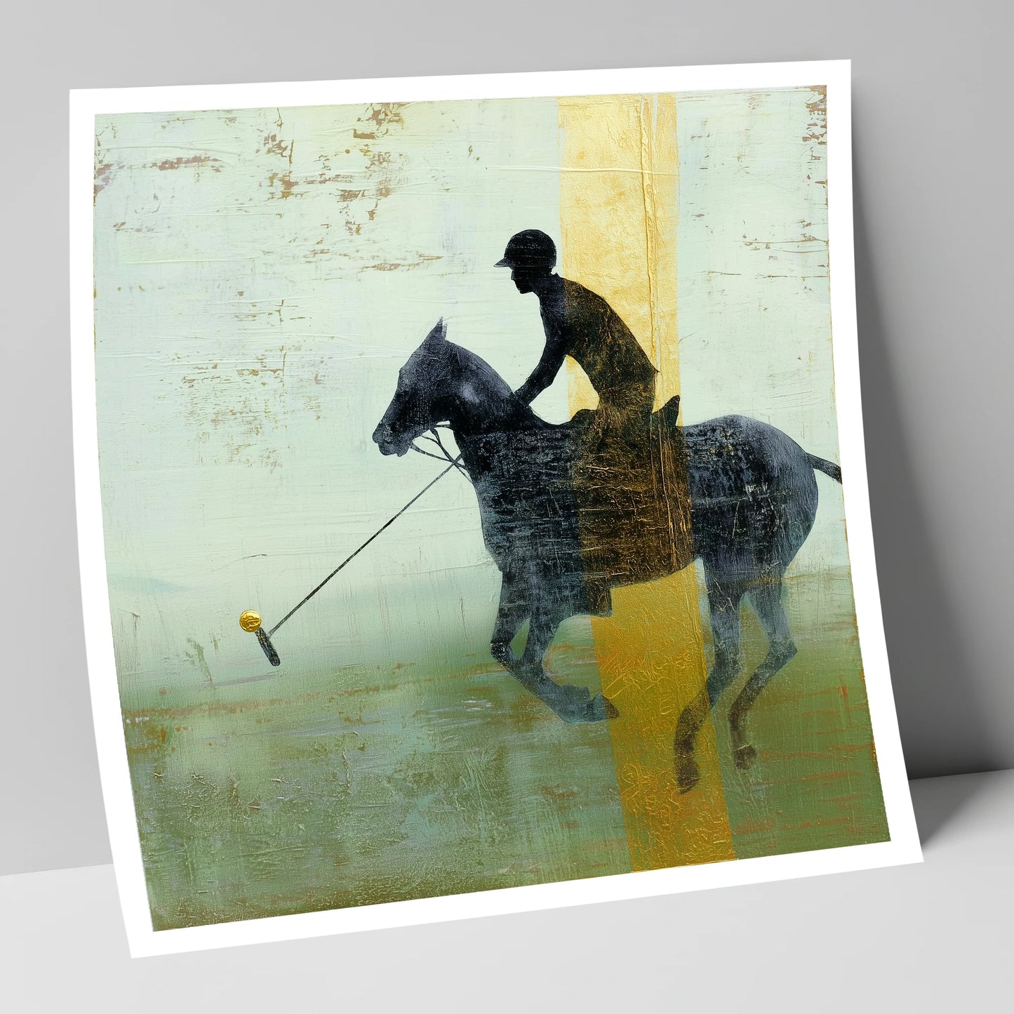 Gilded Chukka polo horse art print