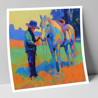 Cobalt Connection horse & rider art print