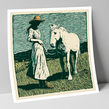 Windswept Companions horse & rider art print
