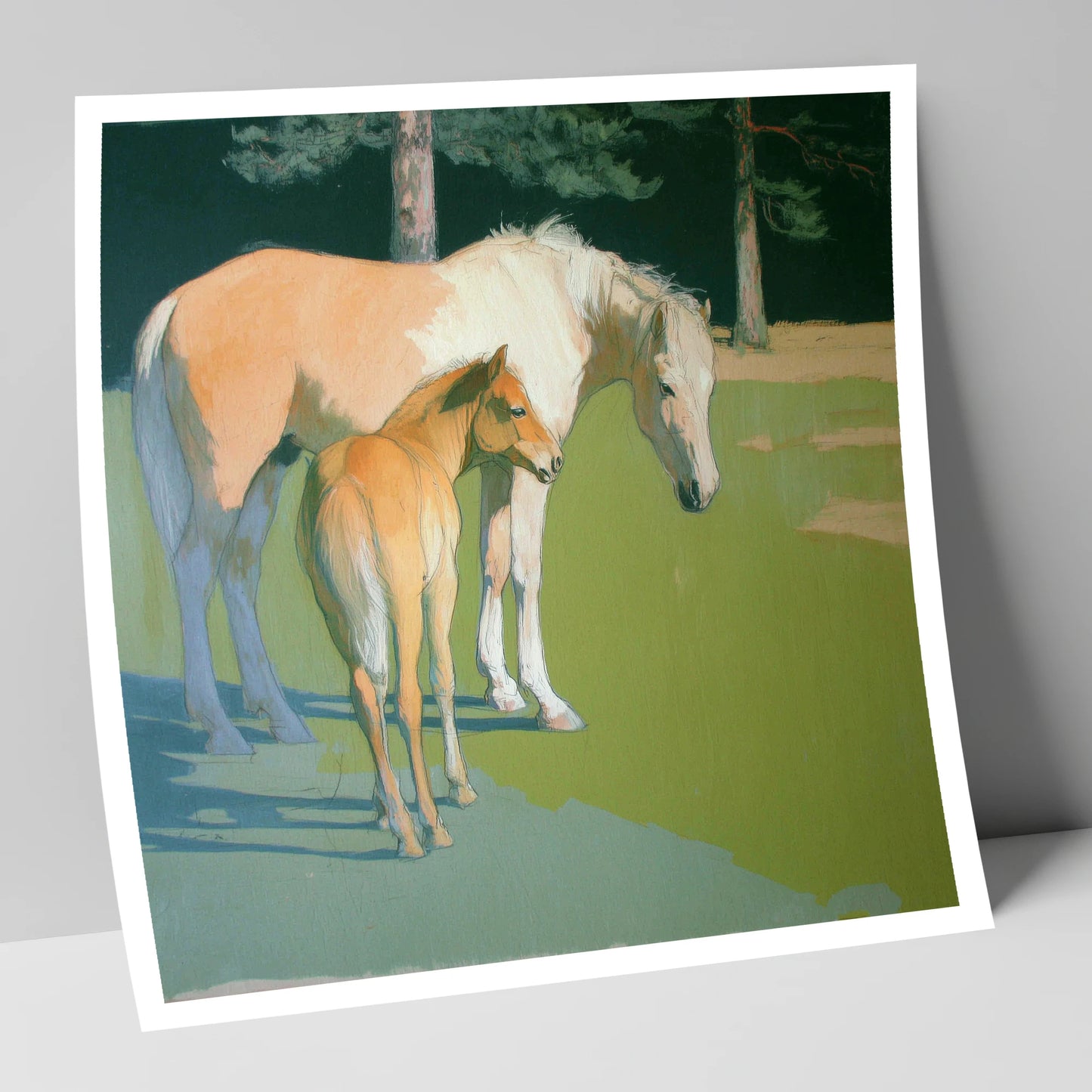 Quiet Pasture Shadows horse landscape art print