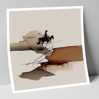 Canyon Trail Silhouette western horse art print