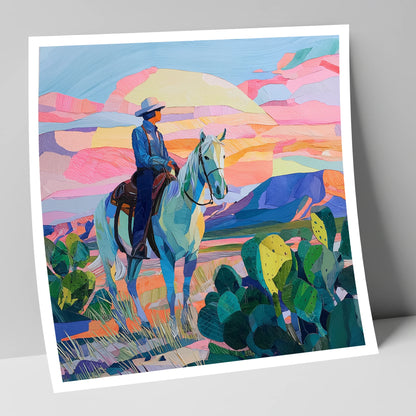 Painted Desert Rider western horse art print
