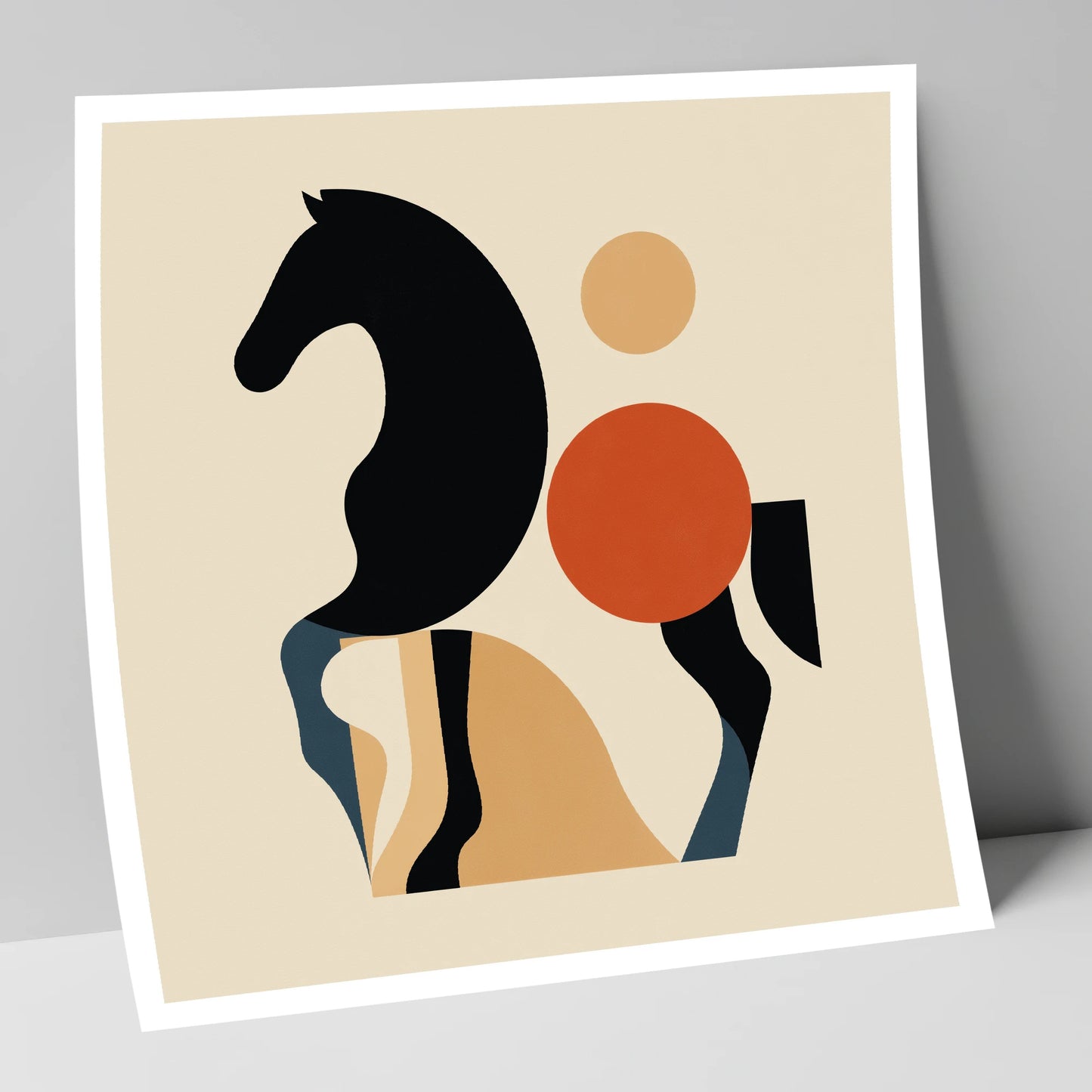 Mid-Century Equine Form horse portrait art print